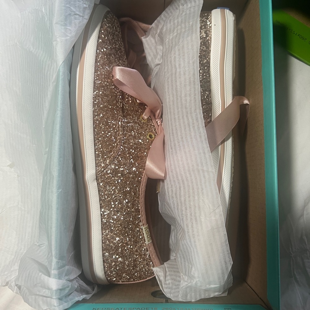 Keds Rose Gold Glitter Sneakers - Picture 6 of 9